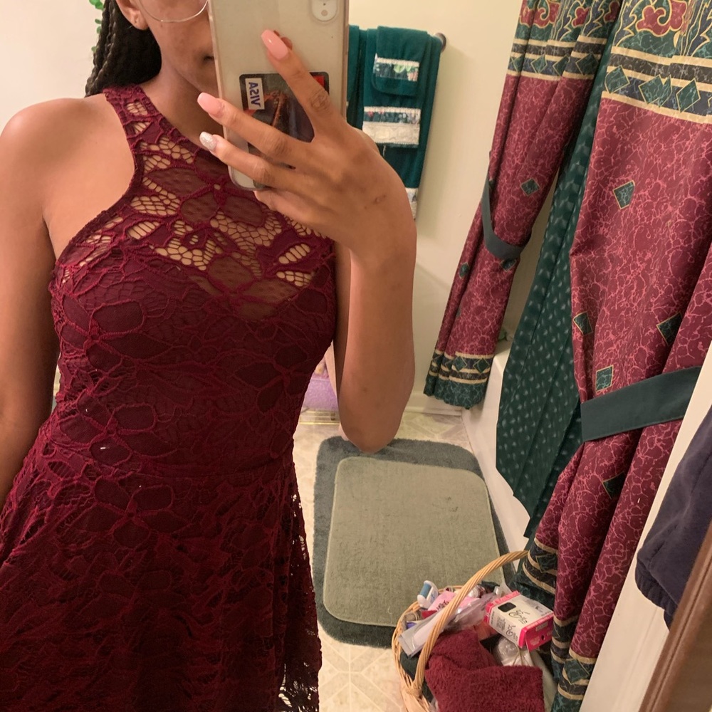 burgundy dress